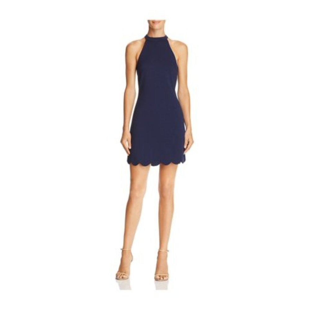 NWT: Aqua navy blue halter dress